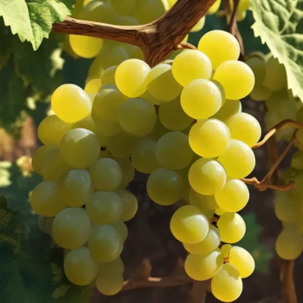 Winorośl odmiana Wraczanski Muscat - biała odmiana winna - średnio dojrzewająca